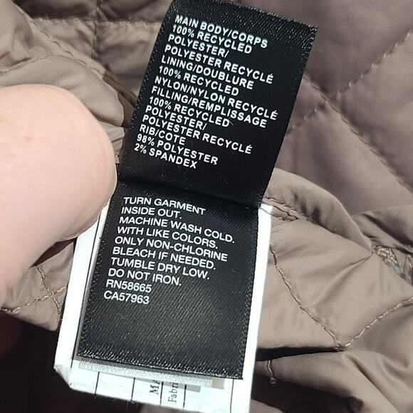 Zella Rosy Brown Longline Quilted Puffer Jacket Size S - Picture 4 of 6